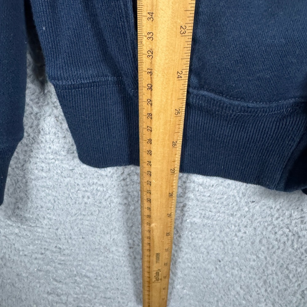 Y2K Undefeated Mens Navy Blue Graphic Full Zip Hoodie Logo Sleeves Medium 2000s - Picture 4 of 6